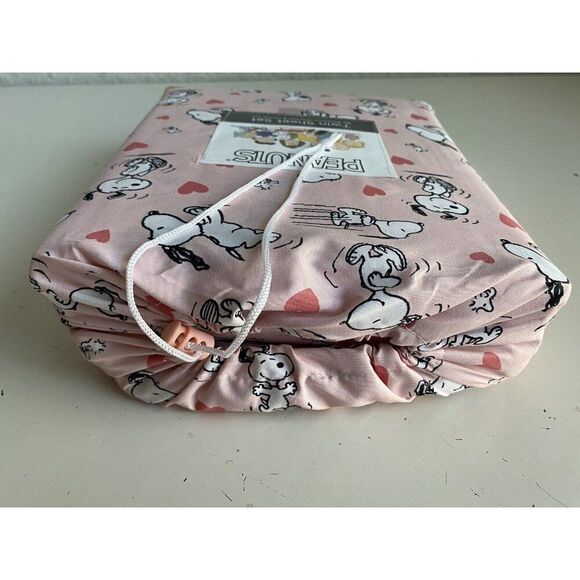 4 Pc Peanuts Snoopy Hearts Pink Valentines Day TWIN Size Sheet Set Soft NEW - Picture 13 of 13